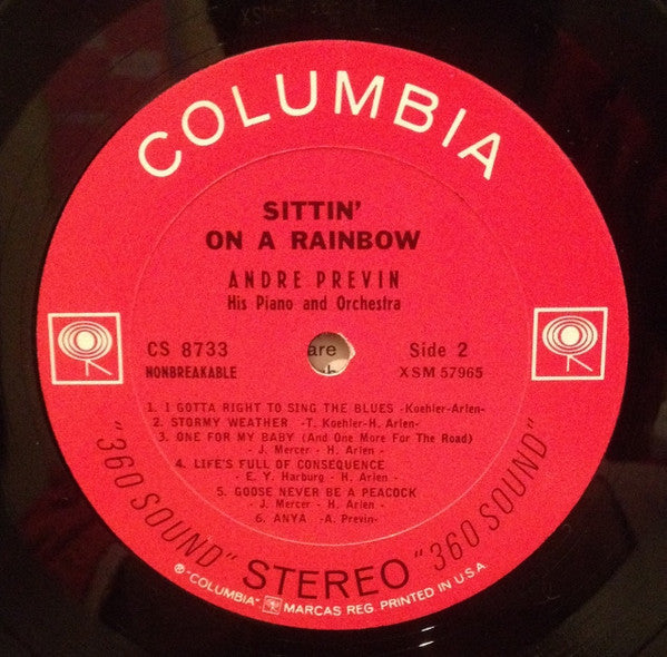 André Previn , His Piano And Orchestra* : Sittin' On A Rainbow - The Music Of Harold Arlen (LP, Album)