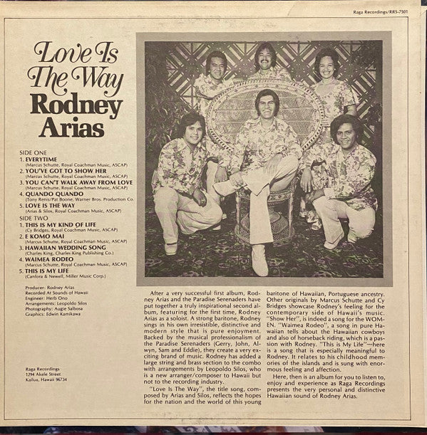 Rodney Arias : Love Is The Way (LP, Album)