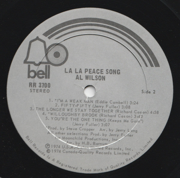 Al Wilson : La La Peace Song (LP, Album)