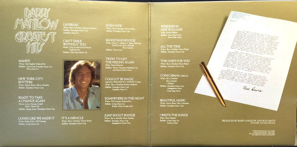 Barry Manilow : Greatest Hits (2xLP, Comp, Bla)