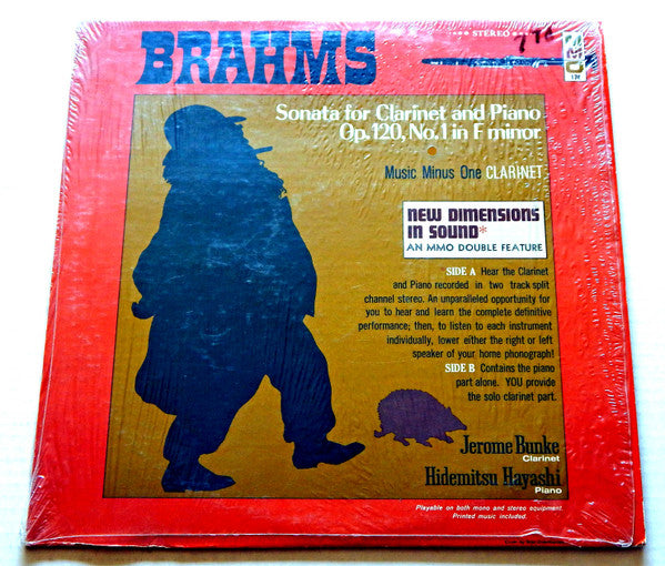 Johannes Brahms : Sonata For Clarinet And Piano Op. 120, No.1 In F Minor (LP, Mono)