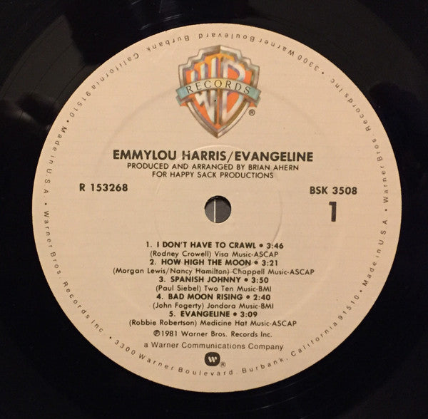 Emmylou Harris : Evangeline (LP, Album, Club, RCA)