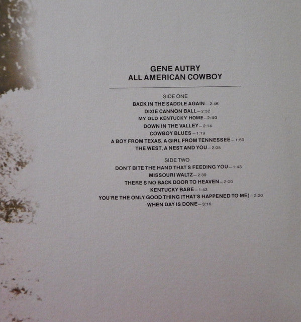 Gene Autry : Sings South Of The Border / All American Cowboy (2xLP, Gat)