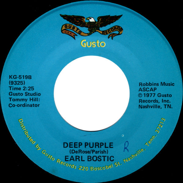 Earl Bostic : Smoke Rings / Deep Purple (7", Single)