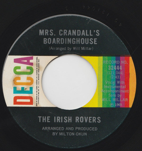 The Irish Rovers : Lily The Pink / Mrs. Crandall's Boarding House (7", Single)