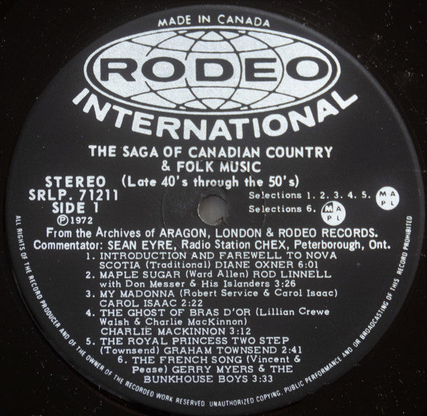 Various : The Saga Of Canadian Country And Folk Music (Late Forties Through The Fifties) (2xLP, Comp)