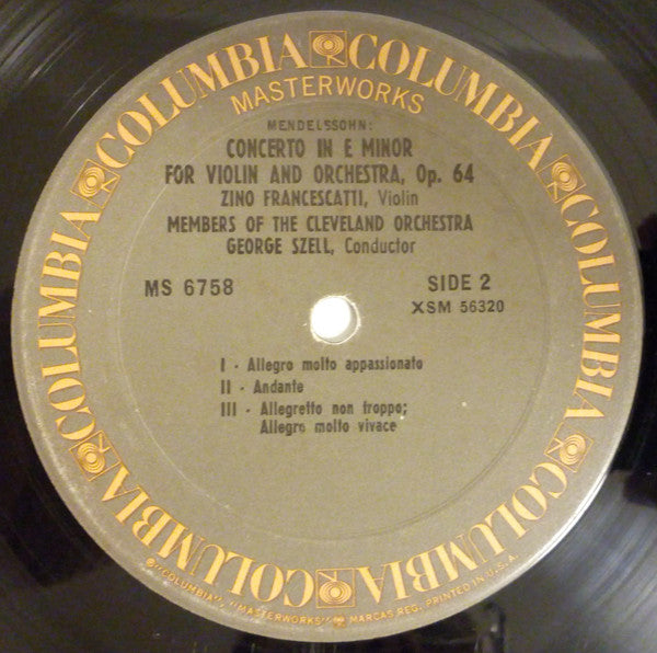 Francescatti* ; Thomas Schippers, New York Philharmonic* / George Szell, Members of the Cleveland Orchestra : Tchaikovsky Violin Concerto / Mendelssohn Violin Concerto (LP, Album, RE)