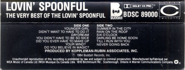 The Lovin' Spoonful : The Very Best Of The Lovin' Spoonful (Cass, Comp, RE, Dol)