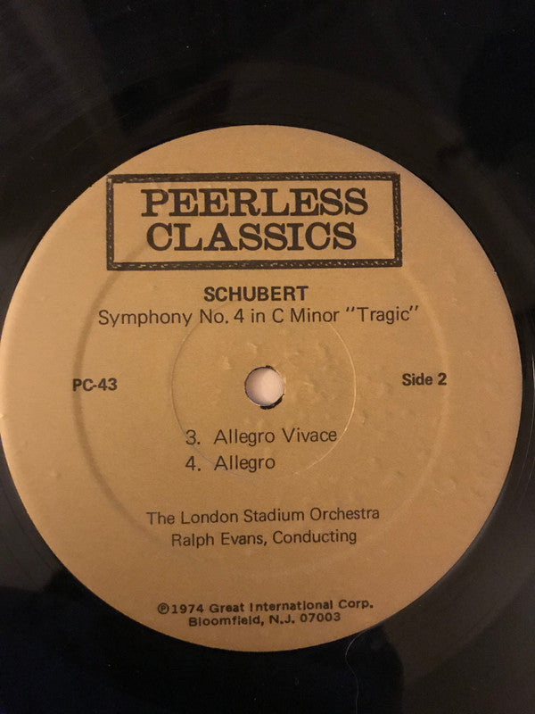 Franz Schubert, Ralph Evans (4), The London Stadium Orchestra : Symphony No 4 In C Minor "Tragic" (LP)