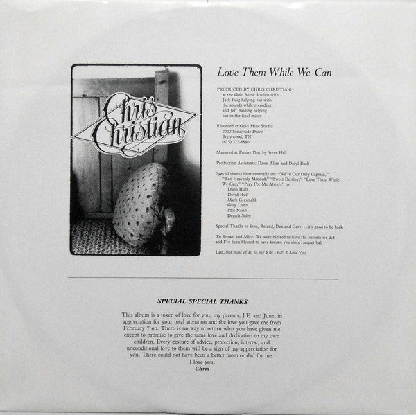Chris Christian : Love Them While We Can (LP, Album)