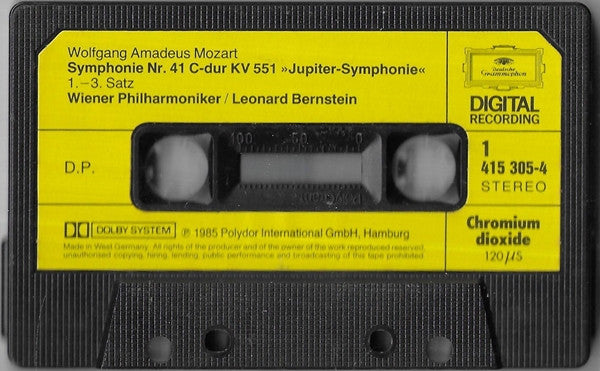Wolfgang Amadeus Mozart / Wiener Philharmoniker, Leonard Bernstein : Symphonien No.35 "Haffner" / No.41 "Jupiter" (Cass)