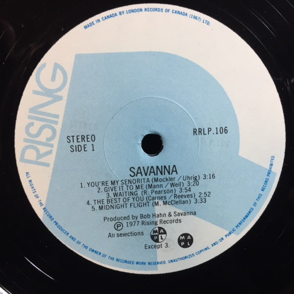 Savanna (10) : Outstanding In Their Field (LP, Album)