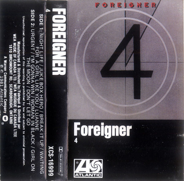 Foreigner : 4 (Cass, Album, C, )