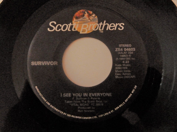 Survivor : I Can't Hold Back (7", Single)