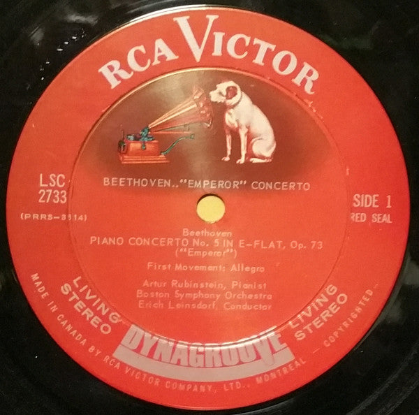 Beethoven* - Arthur Rubinstein, Boston Symphony Orchestra / Erich Leinsdorf : "Emperor" Concerto (LP)