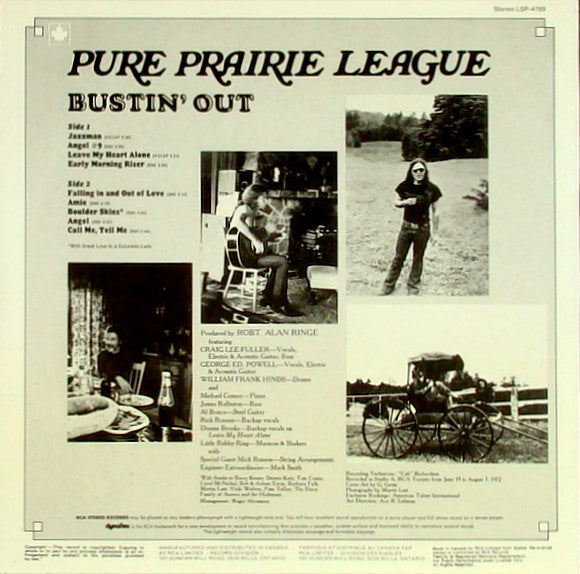 Pure Prairie League : Bustin' Out (LP, Album, RE, Dyn)