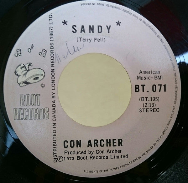 Con Archer : I Feel A Cry Coming On / Sandy (7", Single)
