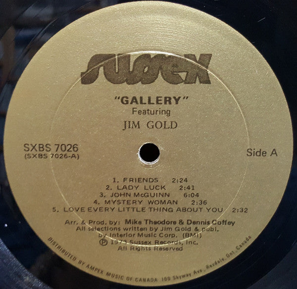 Gallery (2) Featuring Jim Gold : Gallery Featuring Jim Gold (LP, Album)