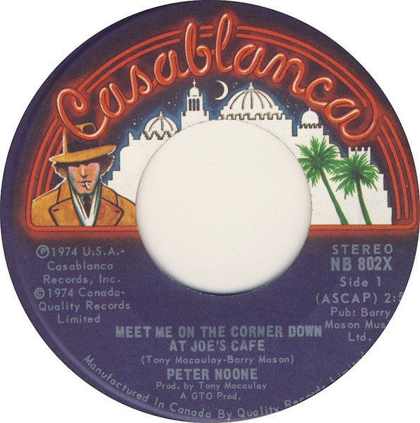 Peter Noone : Meet Me On The Corner Down At Joe's Cafe (7", Single)
