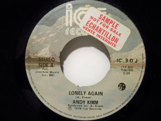 Andy Kimm* : Lonely Again (7", Single, Mono)