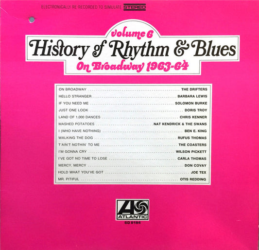 Various : History Of Rhythm & Blues  Volume 6  On Broadway 1963-64 (LP, Comp)