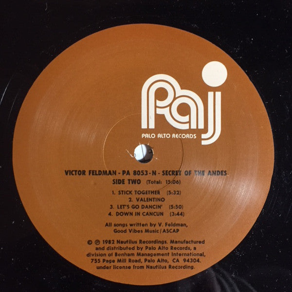 Victor Feldman : Secret Of The Andes (LP, Album, RE)