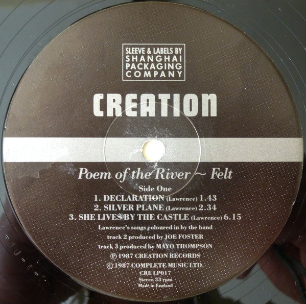 Felt : Poem Of The River (LP, Album)