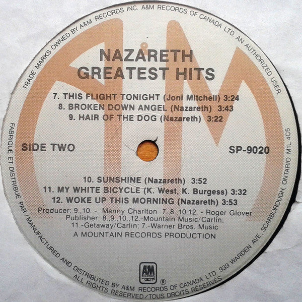 Nazareth (2) : Greatest Hits (LP, Comp)