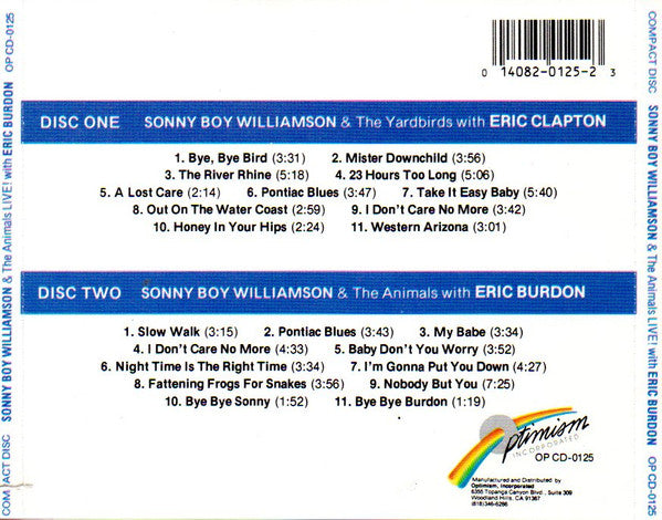Sonny Boy Williamson (2) : & The Yardbirds With Eric Clapton, & The Animals Live! With Eric Burdon (CD, Comp)