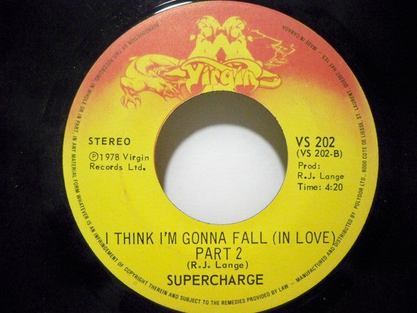 Supercharge (2) : I Think I'm Gonna Fall (In Love) (7", Single)