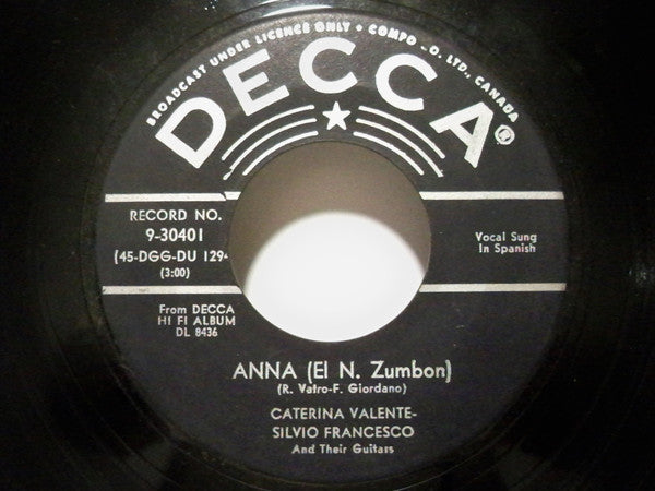 Caterina Valente = Silvio Francesco : El Cumbanchero / Anna (El N. Zumbon) (7", Single)