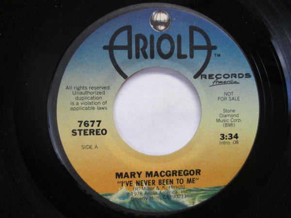 Mary MacGregor : I've Never Been To Me (7", Mono, Promo)