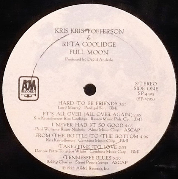 Kris & Rita* : Full Moon (LP, Album, Club, Gat)