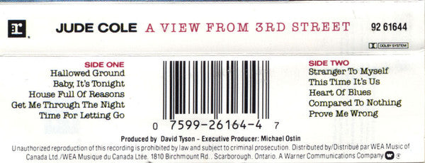 Jude Cole : A View From 3rd Street (Cass, Album, Dol)
