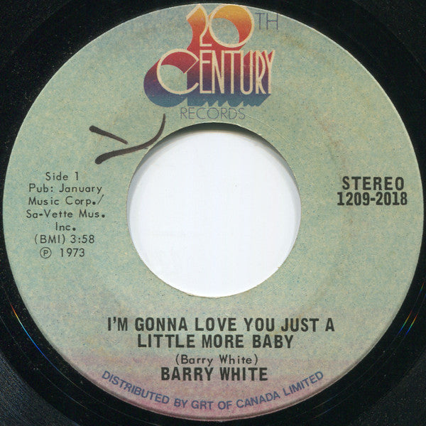 Barry White : I'm Gonna Love You Just A Little More Baby (7", Single)