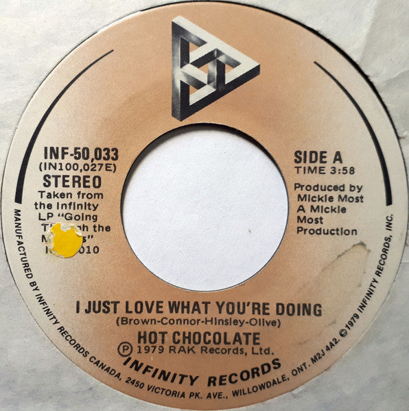 Hot Chocolate : I Just Love What You're Doing (7", Single)