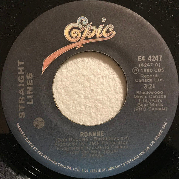 Straight Lines : Roanne (7", Single)