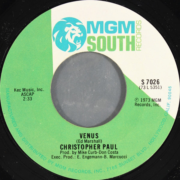 Christopher Paul (4) : Venus (7", Single, Styrene)