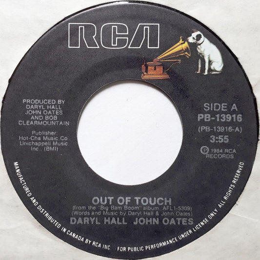 Daryl Hall & John Oates : Out Of Touch (7", Single)