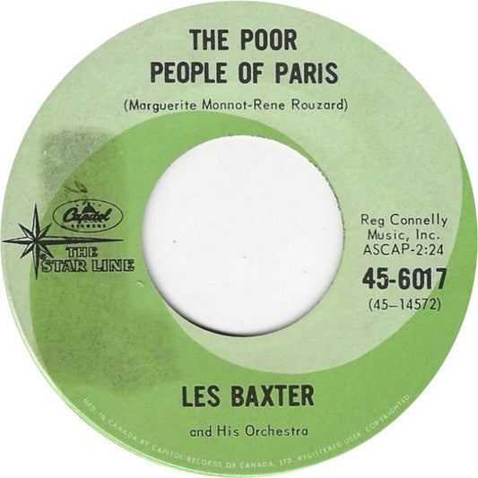 Les Baxter & His Orchestra : April In Portugal / The Poor People Of Paris (7", Single, RE)