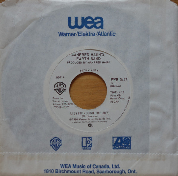 Manfred Mann's Earth Band : Lies (Through The 80's) (7", Promo)