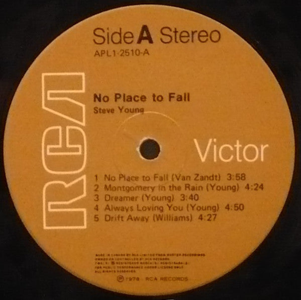 Steve Young (2) : No Place To Fall (LP, Album)
