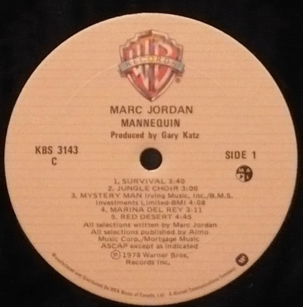 Marc Jordan : Mannequin (LP, Album, RE)