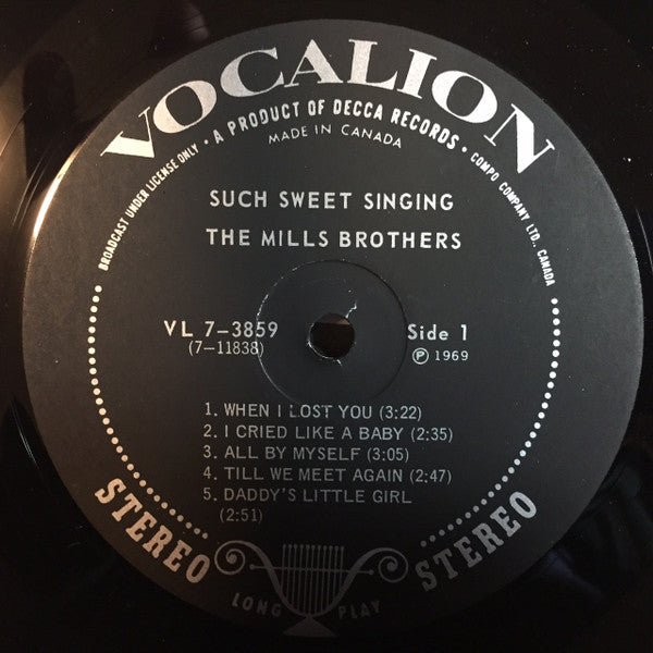 The Mills Brothers : Such Sweet Singin' (LP, Comp)