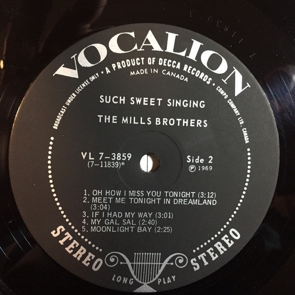The Mills Brothers : Such Sweet Singin' (LP, Comp)