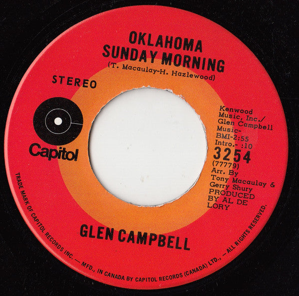 Glen Campbell : Everybody's Got To Go There Sometime / Oklahoma Sunday Morning  (7", Single)