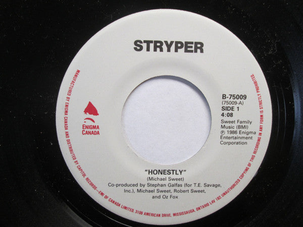 Stryper : Honestly (7", Single)