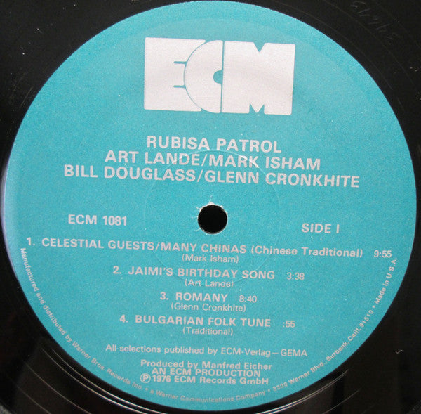 Art Lande, Rubisa Patrol, Mark Isham, Bill Douglass, Glenn Cronkhite : Rubisa Patrol (LP, Album, RE)