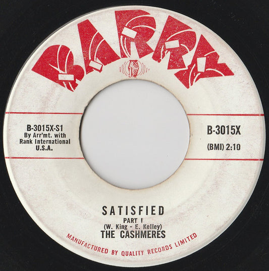 The Cashmeres (3) : Satisfied (7", Single)
