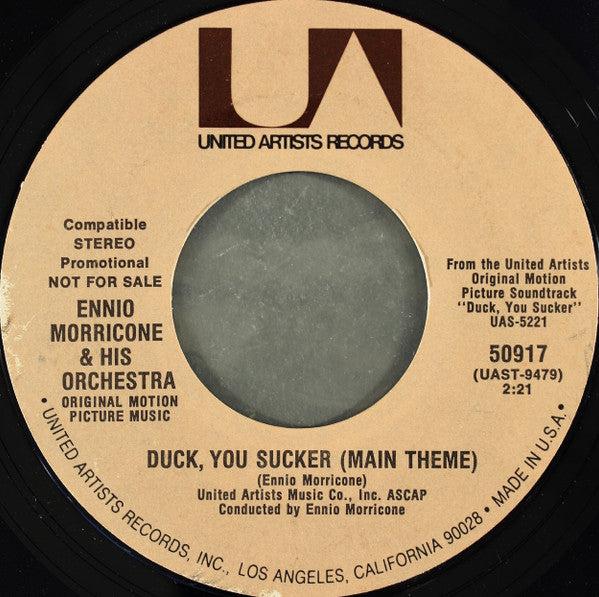 The Ennio Morricone Orchestra : Duck, You Sucker (Main Theme) (7", Mono, Promo, Styrene)